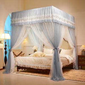 มุ้งกันยุงพับสามประตูสไตล์เจ้าหญิงและมุ้งมีลูกไม้ปักลายหลังคาสำหรับกลางแจ้งบ้านใช้ในฤดูร้อน - Product Image 2