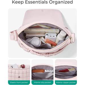 BAGSMART, bolso de mano cruzado mediano acolchado para mujer, bolso de pecho con correa ajustable B0DDNWL2NN 10,23 oz - Product Image 6