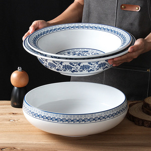 Xiangyuan Meimei melamine tableware: <b>large</b> bowls, blue and white porcelain pickled fish soup bowls, commercial <b>pot</b>-boiled - Product Image 3