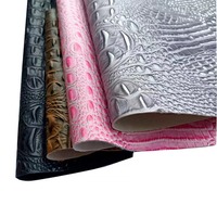 Tissus en faux cuir de crocodile en PVC gaufré populaires en cuir de vinyle synthétique pour sacs chaussures portefeuilles-cuir synthétique multi-usage