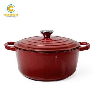 Cookercool Best Choice Nonstick Heavy Duty Cast Iron Enamel Dutch Oven for Gas Electric Induction Oven Compatible