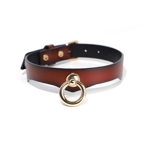 Genuine Leather Collar Black Cow Hide Rectangular Buckle Durable Neck Ring For Adult Role Play - Product Image 1