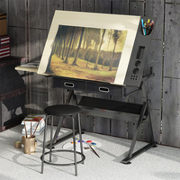 Yoteetop — table de chiffon en acrylique trempé, meuble scolaire, portable, pour les enfants, plan de dessin bâtiment