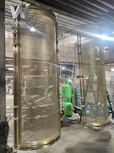 <span class=keywords><strong>Cloison</strong></span> décorative en aluminium courbé, personnalisable, de style artistique moderne, pour hôtel, complexe hôtelier, auberge, villa, hall d'entrée, design d'intérieur - Product Image 5