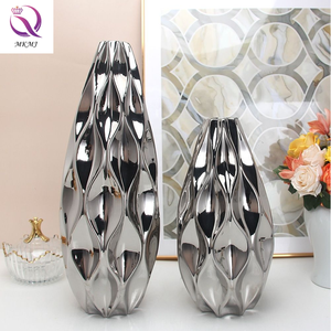Grand Vase en céramique <span class=keywords><strong>Origami</strong></span> nordique or argent maison dessus de Table artisanat décoratif Vase pour salon - Product Image 2