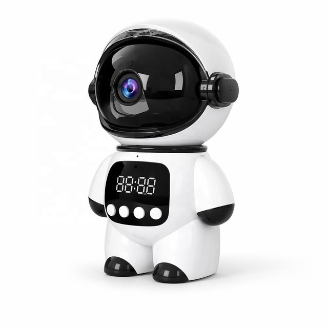 1080P HD WiFi Baby Monitor Camera 360° Rotation Two Way Audio AI Voice Assistant Desktop Astronaut Robot Home Security IP Camera