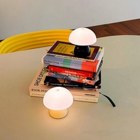 Nueva Lámpara de Mesa Recargable con Forma de Hongo, Control Táctil, Protección Ocular, Luz Ambiental Decorativa de ABS para Dormitorio, Escritorio, Luz Nocturna