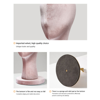 Tête de Mannequin en Velours Mousse DE-LIANG de Luxe pour Présentation de Perruques Féminines avec Base Floquée Colorée