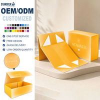 Caja de Regalo Magnética con Degradado Amarillo Personalizada, Embalaje de Papel Rígido de Lujo Biodegradable con Impresión de Logotipo para Cosméticos y Perfumes