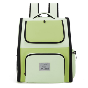 Pet <b>Backpack</b> Carrier Soft-Sided Oxford Material Breathable Zipper Closure Beige Color 45x39x6cm for <b>Cats</b> - Product Image 1