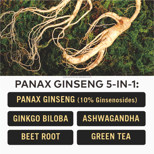 Suplemento OEM de Panax Ginseng, Ashwagandha, Té Verde, Ginkgo Biloba y Remolacha para la Salud Cognitiva, Cardíaca, Inmunológica y de la Piel en Adultos, 60 Cápsulas - Product Image 3