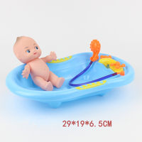 Vente en gros d'accessoires pour poupées Baignoire Fat Boy avec arroseur Simulation de baignoire pour enfants Maison de jeu Jouet en plastique
