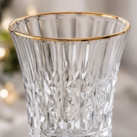 Verres à vin en cristal taillés au diamant OEM ODM, gobelets gravés vintage sur pied pour vin rouge, champagne, eau, pour mariage, fête, bar à domicile