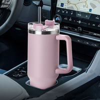 Vaso Térmico de Acero Inoxidable de 40oz con Asa y Pajita, Aislamiento al Vacío, Antiderrames, para Coche, de Proveedor Chino de Vasos de Café