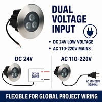 Luz LED Subterránea para Exteriores de 3W 6W 12W, IP67, Acero Inoxidable 304, Luz Empotrada en el Suelo, Resistente a la Presión de 50kN, Blanco Cálido 3000K
