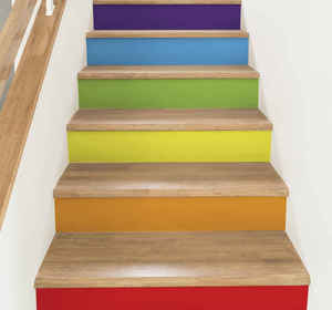 Autocollants d'escaliers personnalisés autocollants adhésifs amovibles pour carrelage autocollants de sol personnalisés pour la décoration publicitaire d'escalator - Product Image 1