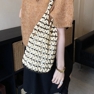 Sac fourre-tout ajouré en perles de bois tissées à la main de Thaïlande pour les voyages <span class=keywords><strong>et</strong></span> les sorties, sac à bandoulière perlé fait main du <span class=keywords><strong>Vietnam</strong></span> pour femme - Product Image 5