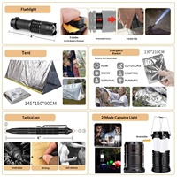 Kit de survie tactique en gros, sac de premiers secours étanche Molle, équipement de survie pour le camping en plein air, la voiture et les catastrophes (séisme)
