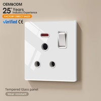 Prise murale en verre trempé ultra-mince de haute qualité KESHIQI, 13A/16A, prise universelle pour la maison, l'hôtel, le bureau, l'industrie, l'hôpital