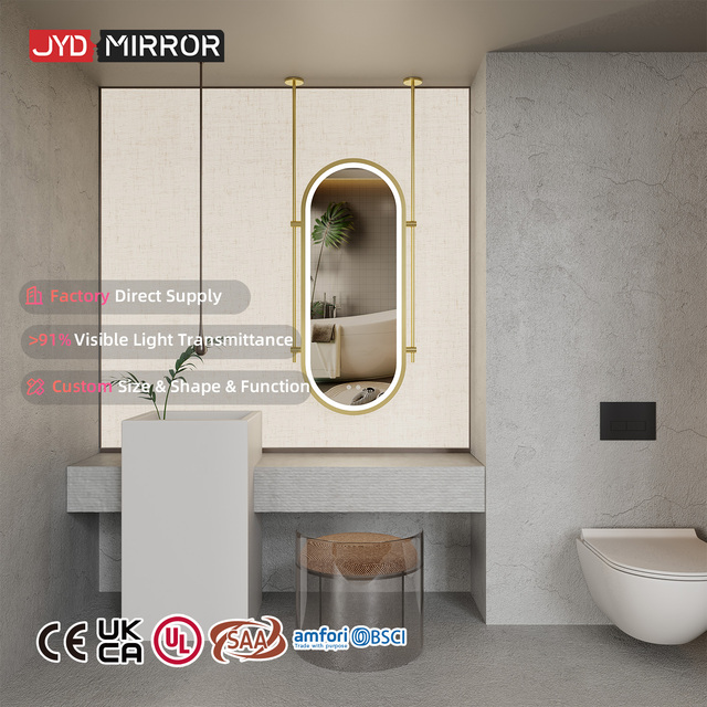 Smart Sensor Touch Screen Control Supplier Factory Memory Function With Lights Led Hanging Hotel Oval Bathroom Vanity Mirrors