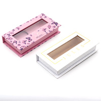 Boîtes à cils magnétiques en papier rose en carton Boîtes de faux cils vides personnalisées Emballage avec logo