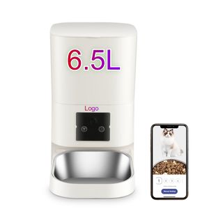 6.5L akıllı evcil hayvan besleyici zamanlı yavaş gıda kamera ile dayanıklı otomatik köpek ve kedi maması dağıtıcı plastik otomatik kedi besleyici - Product Image 1