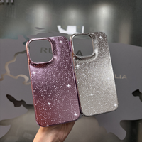 Étuis de téléphone en cuir de luxe brillant personnalisés pour iPhone 11-16Pro Max, option d'impression personnalisée
