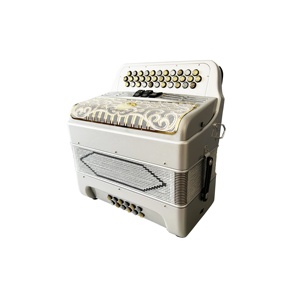 Accordéon diatonique SEASOUND OEM avec 34 boutons, <span class=keywords><strong>12</strong></span> <span class=keywords><strong>basses</strong></span>, 3 registres, grille argentée et or blanc, modèle JB3412C - Product Image 5