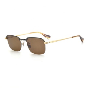 Gafas de sol cuadradas de titanio con medio marco grande, logotipo privado personalizado, gafas de sol con marco ancho para hombres, alta calidad - Product Image 4