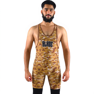2025 New Custom Men's Wrestling Singlets Knitted Plus Size Breathable Quick Dry Spandex Washed High Street Hungary International - Product Image 1