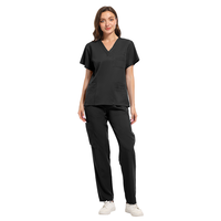 Ensembles d'uniformes d'allaitement anti-rides en stock unisexe avec hauts à manches courtes et survêtement pour femmes hommes OEM