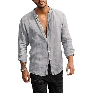 Nuova Camicia da <span class=keywords><strong>Uomo</strong></span> Besign in Cotone e <span class=keywords><strong>Lino</strong></span>, Camicia Casual a Maniche Lunghe in <span class=keywords><strong>Lino</strong></span>, Camicia Elegante da <span class=keywords><strong>Uomo</strong></span> - Product Image 3