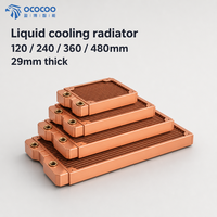 Radiateur de refroidissement liquide OCOCOO, épaisseur 29 mm, 120 mm, 240 mm, 360 mm, 480 mm, ailettes denses avec deux ports G1/4 pour le refroidissement liquide des serveurs IA