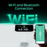 Báscula Analizadora de Grasa Corporal Digital Inteligente de 8 Electrodos con Sensor de Mano, Pantalla TFT, Funciona con Batería, Seguimiento de Composición Corporal y IMC