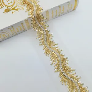 Mới Đa Thủ Công Lưới Hạt Ren Váy Cưới Cổ Đính Cườm <span class=keywords><strong>Sequins</strong></span> Ren Quần Áo Phụ Kiện Thêu Ren <span class=keywords><strong>Trim</strong></span> - Product Image 4