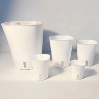 Pot à fleurs auto-arrosant avec niveau d'eau visible, pot moderne en plastique pour balcon intérieur, bureau et usage domestique