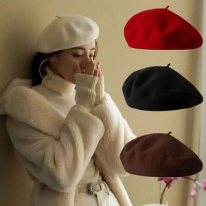Béret tendance de haute qualité, couleur unie, pour <span class=keywords><strong>femme</strong></span>, hiver, polyvalent, style artistique japonais, rétro, chapeau de peintre - Product Image 2