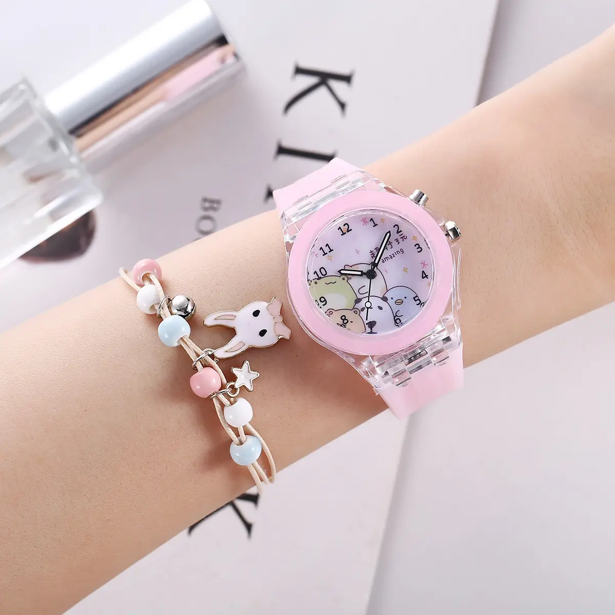 2023 TS 2 pièces/ensemble mode femmes dames montre à Quartz et étoile lapin Bracelet ensemble pour saint valentin coffrets cadeaux