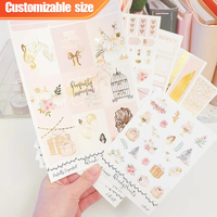 Proveedor de impresión creativa planificador decorativo diseño a todo color personalizado corte de beso hoja de pegatinas