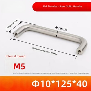 Gagang Stainless Steel LS125, Jarak Tengah-ke-Tengah 125mm, Gagang Tarik Industrial Modern untuk Kabinet, Gagang Pintu Perabot Dapur - Product Image 1