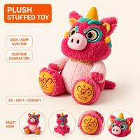 Peluche personnalisée en fourrure longue brodée, adorable figurine animale pour collection ou décoration de bureau