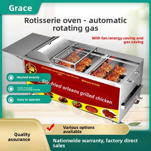 Horno Rotatorio Automático sin Humo para Asar Pollos, Piernas y Alas de Pollo Estilo Orleanés, Barbacoa, Horno de Leña y Carbón - Product Image 3