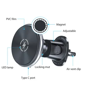 Taiworld Qi 15W Nhanh Chóng Không Dây Sạc Xe Hơi Điện Thoại Chủ Magnetic Sạc Chủ Đối Với Xe Air Vent Núi Tương Thích Với iPhone