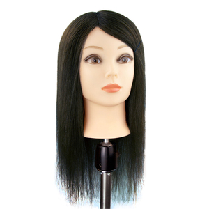 หัวหุ่นผู้หญิงราคาดีที่สุด ขนาด 50 ซม. สีดำน้ำตาล ผมตรงบราซิลแท้ ไม่ใช่ผมเรมี่ ความหนาแน่น 200% วิกผมถักมือสำหรับฝึกซ้อม - Product Image 1