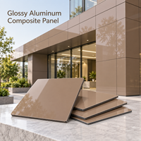 Panneau composite en aluminium brillant 4 mm, taille personnalisée, couleur or champagne, panneau ACM pour les murs de réception d'hôtel