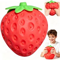 Jouet Squishy Fraise Super Géant à Remontée Lente, Fraise Simulée Anti-Stress et Anti-Anxiété, Jouet Fidget pour Adultes et Cadeaux pour Amis