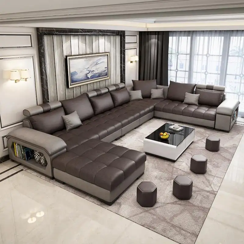 Wholesale Comfortable Popular italian design home sectional fabric 7 seater living room sofas lounge sofa set furniture