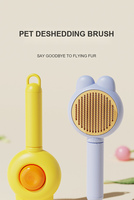 Brosse autonettoyante pour chien et chat, à picots coudés à 140 degrés, pour le démêlage et l'élimination des poils lâches