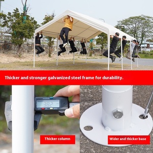 خيمة تخييم خارجية بأربع زوايا كشك أحمر خيمة شبكية للسوق لسقيفة وقوف السيارات طبقة واحدة - Product Image 5