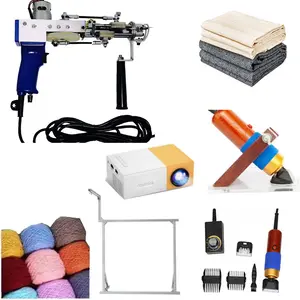 Ready ship full set fabric cloth yarn projector frame trimmer guide tufting gun machine 2 in 1 kit for new starter automatic